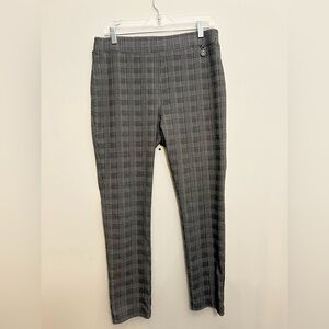 Tommy Hilfiger Pants Women's 14 Gray Plaid Pull On Skinny Ankle Mid Rise Stretch
